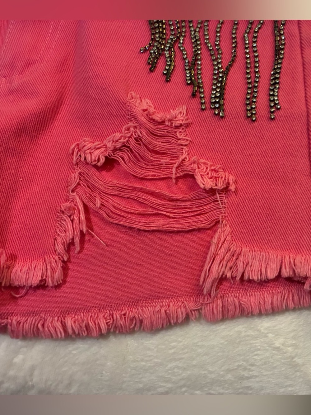 Blue B Collection Rhinestone Fringe Shorts - Picture 11 of 12